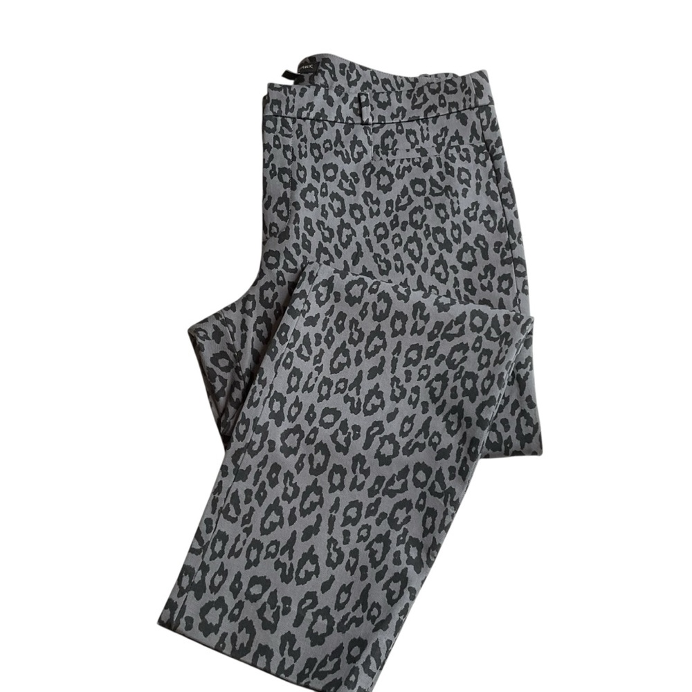 Banana Republic Sloan Gray Black Animal Print Pant Size 14
